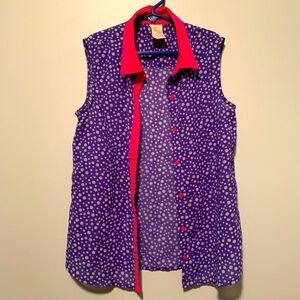 Faded Glory Girls Sleeveless Chiffon Button Down